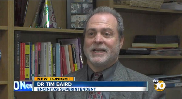 Encinitas Union School District Superintendent Dr. Timothy Baird talks about auctioning off the Pacific View site to the highest bidder on March 25. "There comes a time when we have to monetize this asset," he says in this KGTV 10 News report. Click here for the complete 10 News story about the fight to Save Pacific View, and tonight's final chance to address Baird and the school board before the auction.